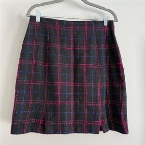 Y2K Mixit Plaid Wool Blend Mini Skirt